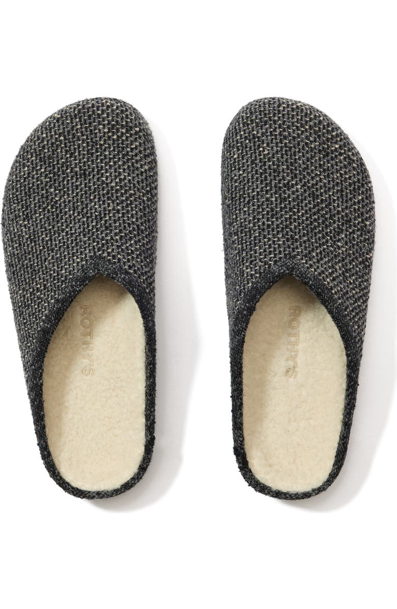 Rothy
s The Cozy Clog, Alternate, color, Black Sesame Bouclé