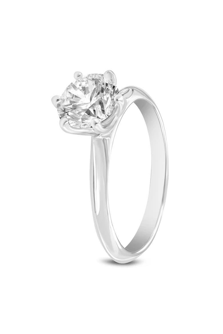 Anea 14K Gold Round Cut Lab Grown Solitaire Diamond Engagement Ring - 1 Ct, Alternate, color, 14K White Gold