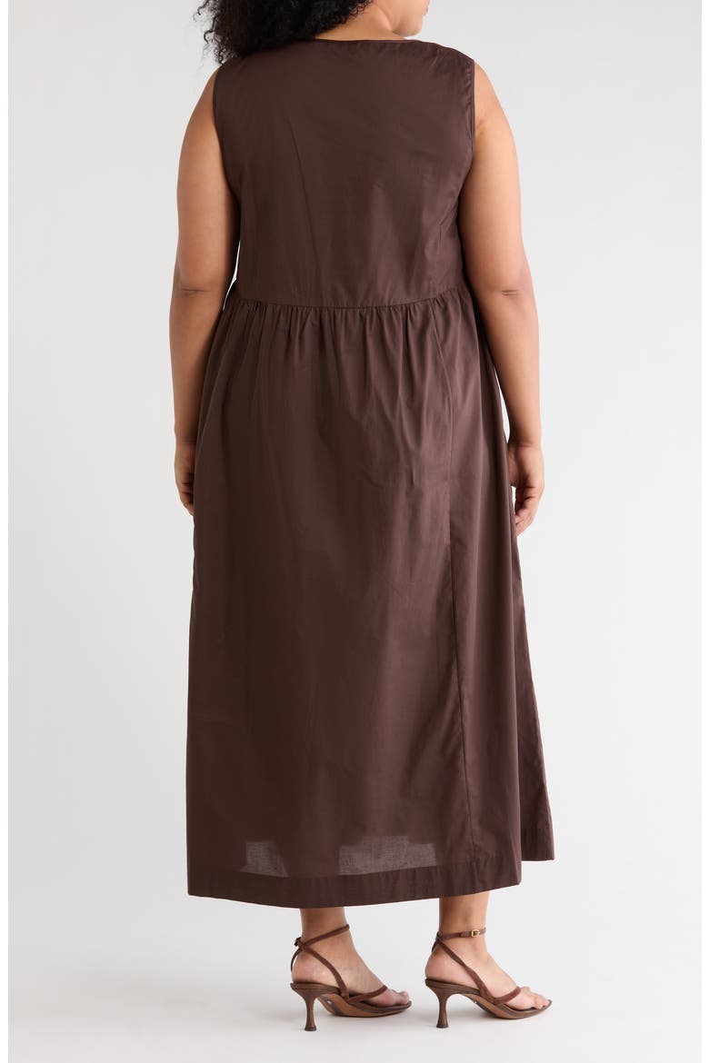 Pleated Front Maxi Dress, Alternate, color, CHOCOALTE