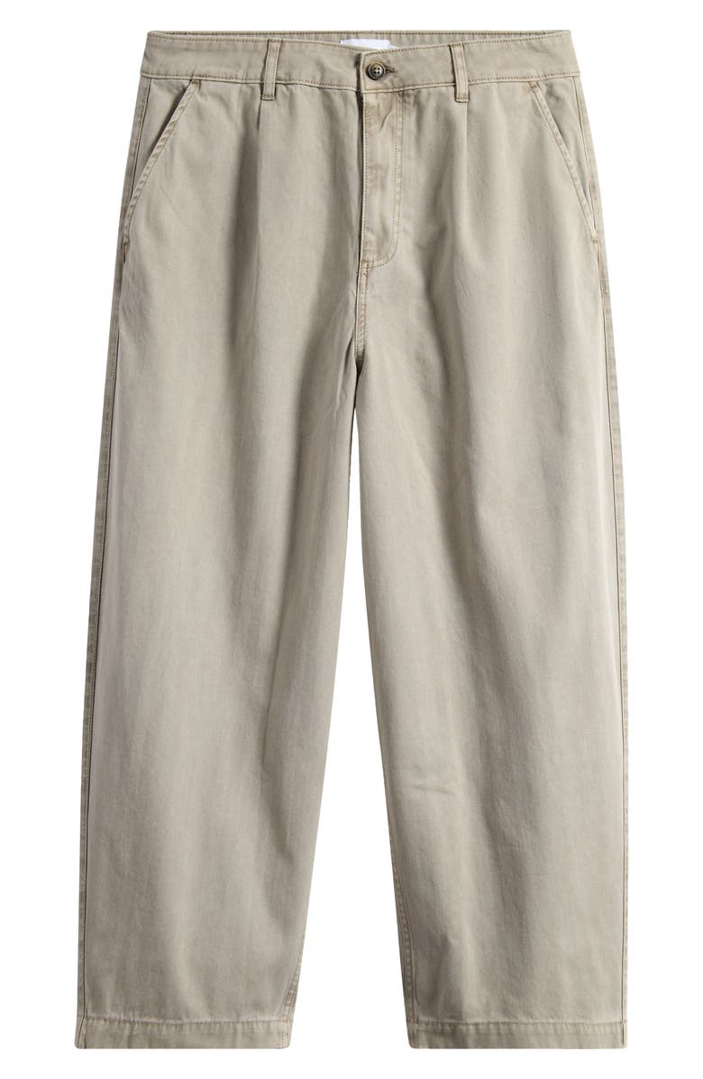 Topman Herringbone Pleated Barrel Pants, Alternate, color, Stone