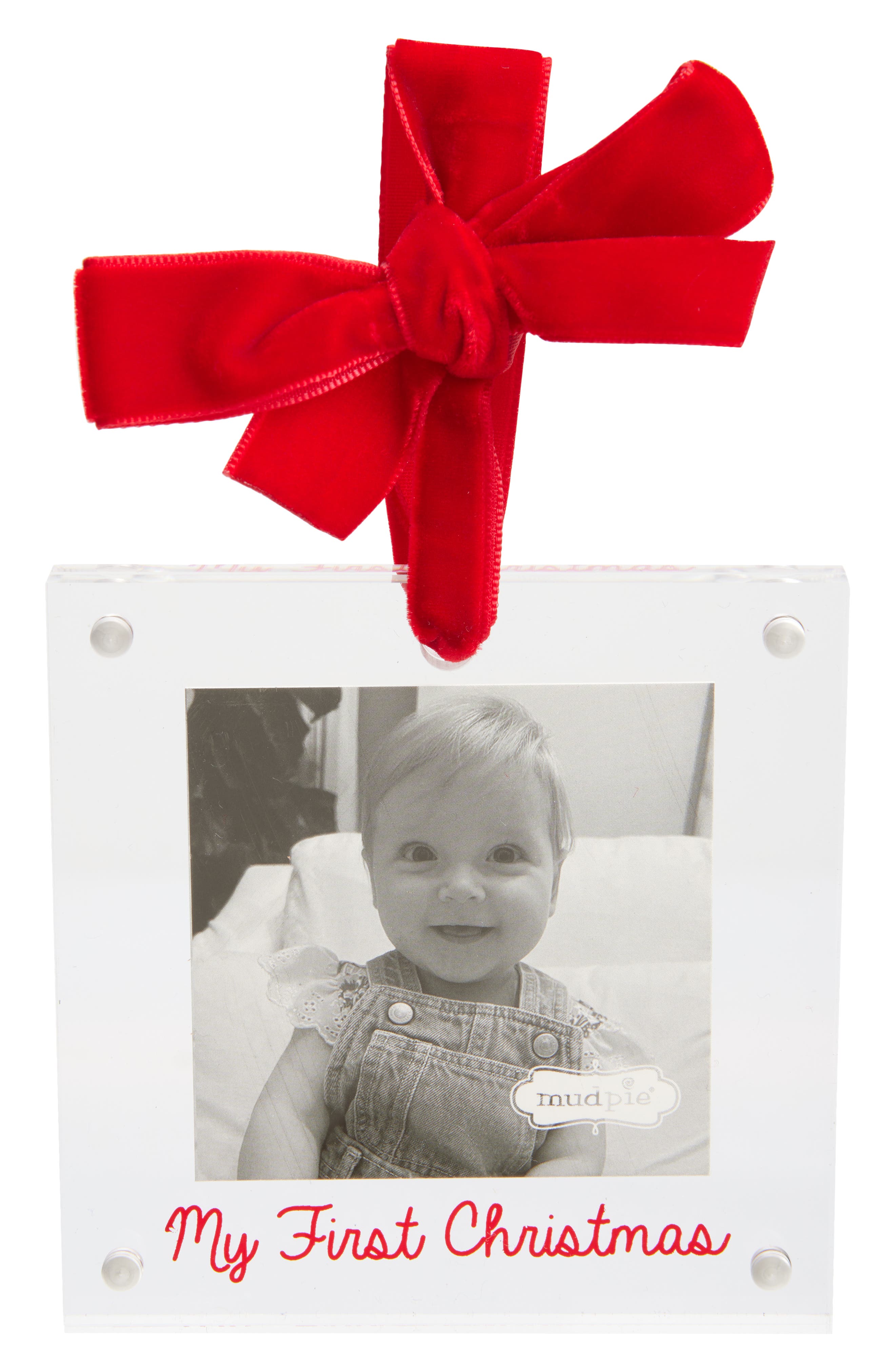 Mud Pie My First Christmas Acrylic Picture Frame Ornament in Multi 