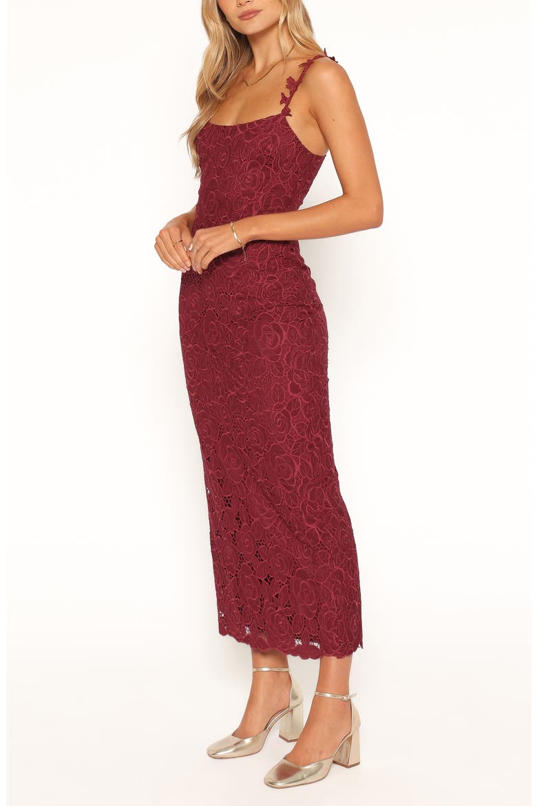 Rosana Lace Maxi Dress, Alternate, color, CHERRY