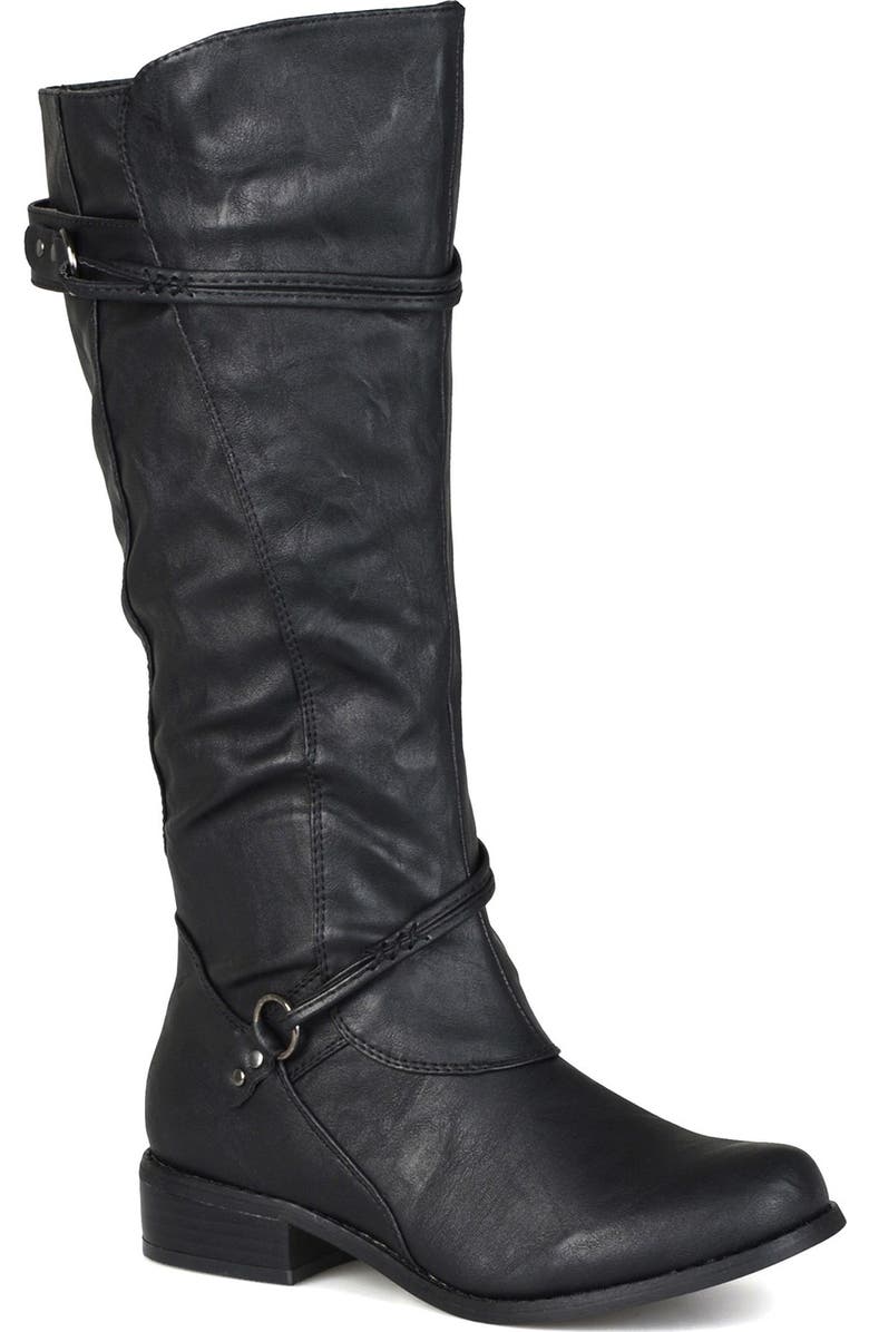 Journee Collection JOURNEE Harley Buckle Tall Boot, Main, color, Black