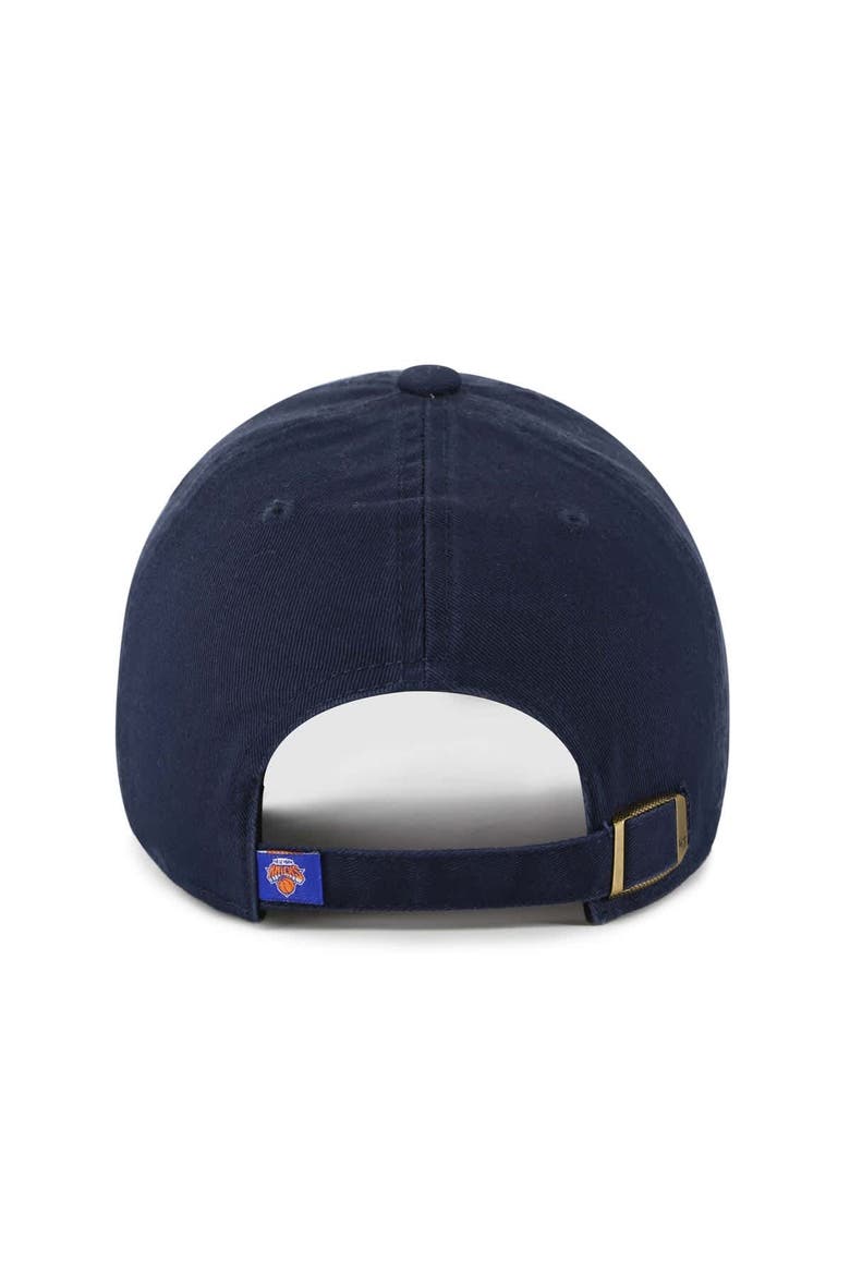 Men's '47 Navy New York Knicks Core Logo Clean Up Adjustable Hat, Alternate, color, Navy