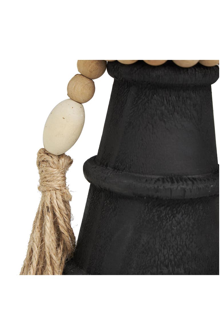Set of 2 Wood Pillar Candle Holders, Alternate, color, BLACK