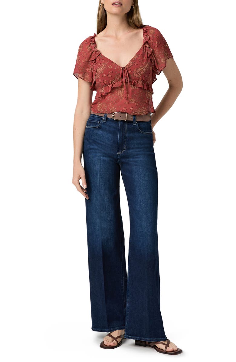 PAIGE Mirasol Ruffle Silk Top, Alternate, color,