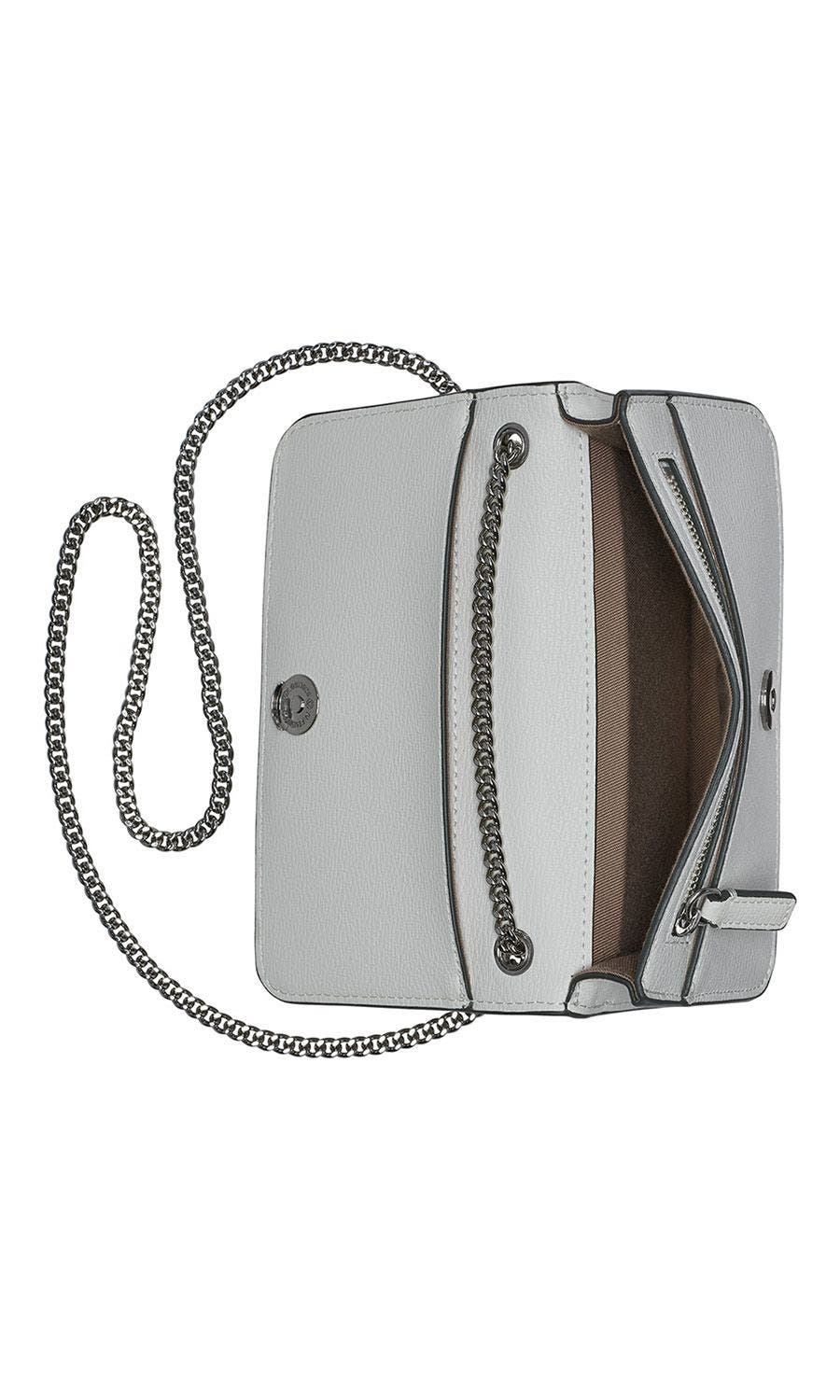 KARL LAGERFELD PARIS Kosette Shoulder, Alternate, color, Winter White/Silver