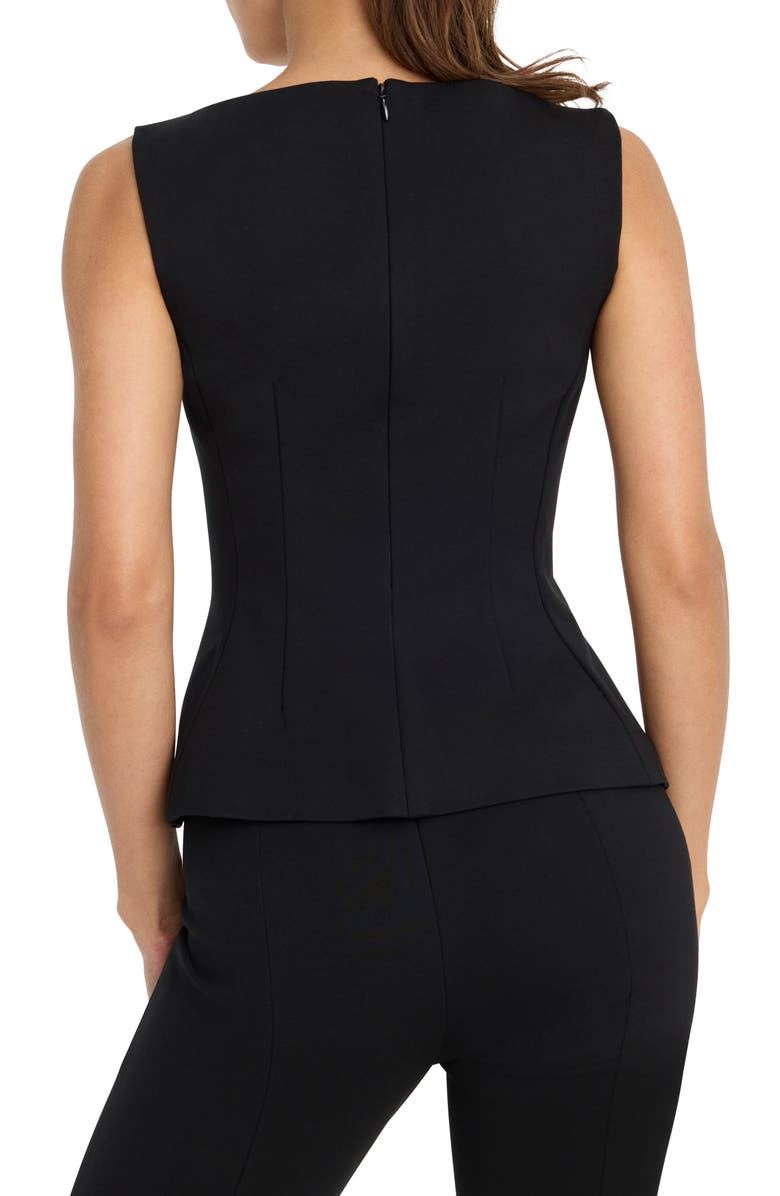 Good American Soft Stretch Sleeveless Ponte Top, Alternate, color, Black001