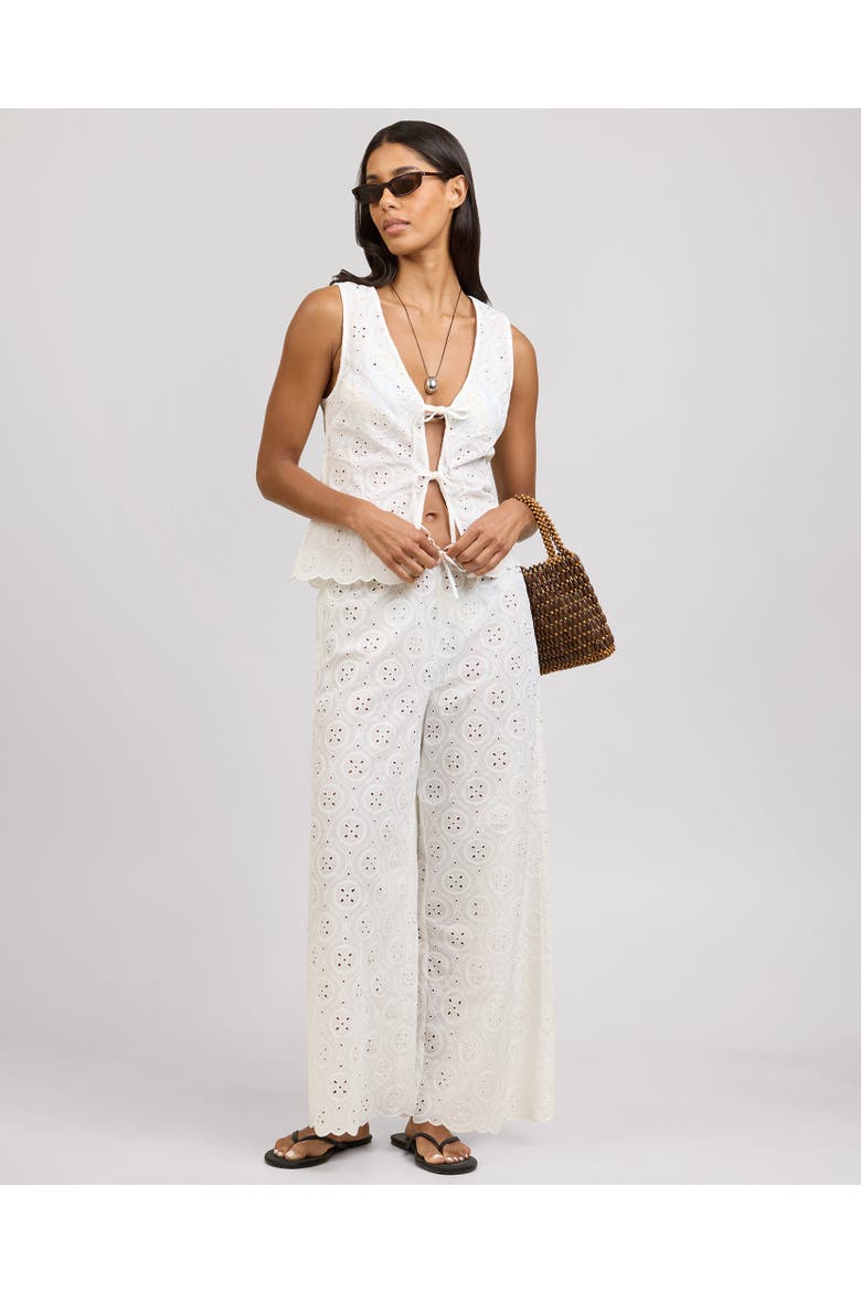 Wide Leg Drawstring Pant, Main, color, White
