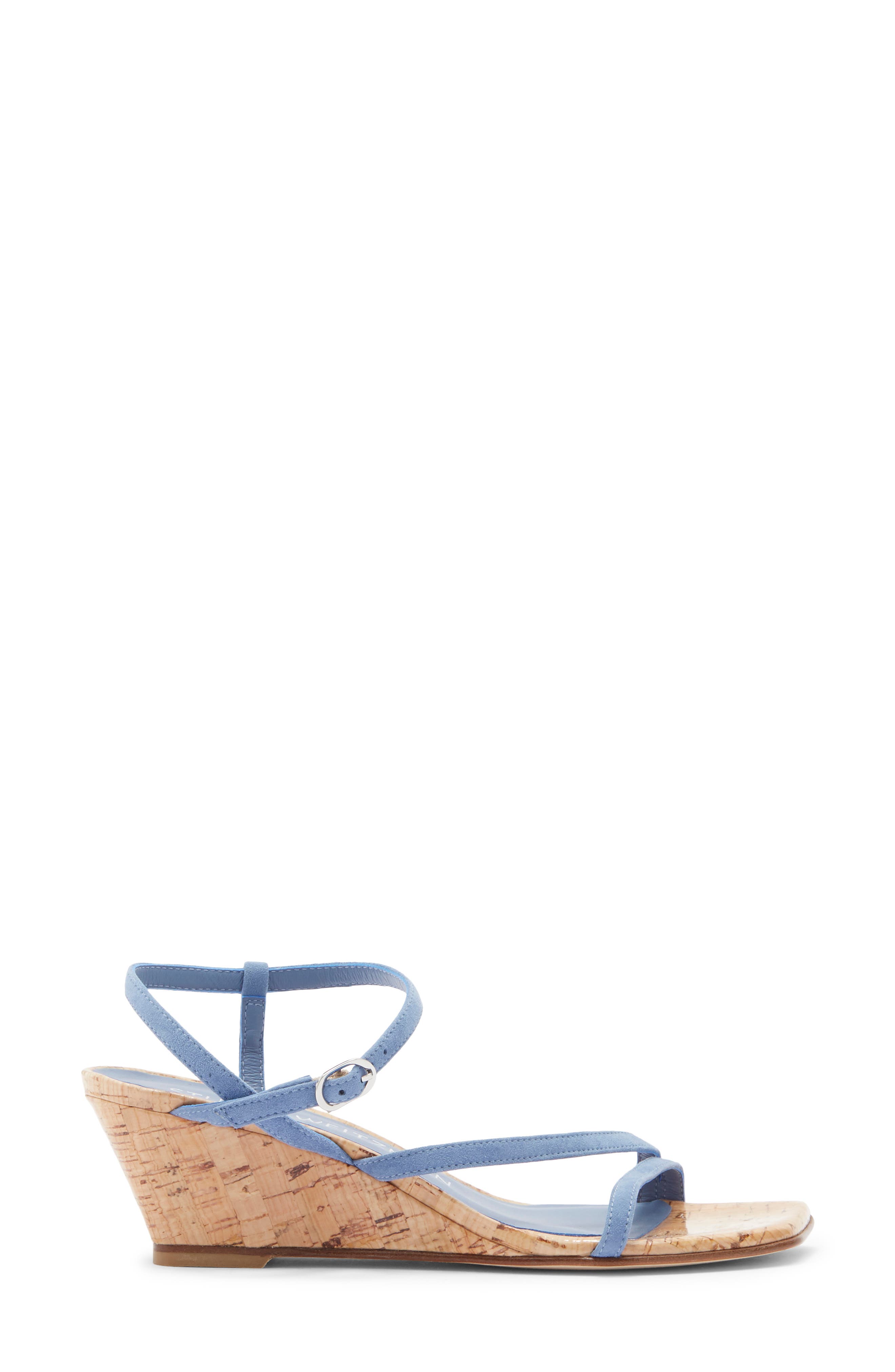 Stuart Weitzman Oasis 50 Wedge Sandal, Alternate, color, Blue Steel