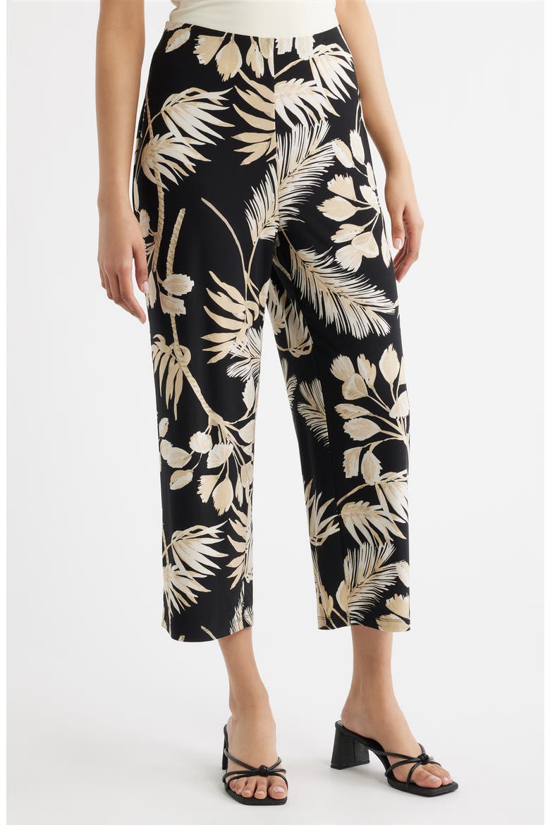 Print Knit Crop Wide Leg Pants, Main, color, ANNE BLACK MULTI
