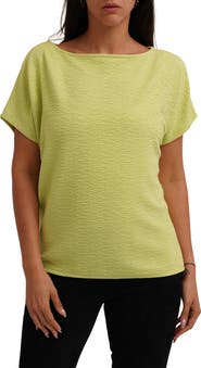 CYRUS Textured Boat Neck Top