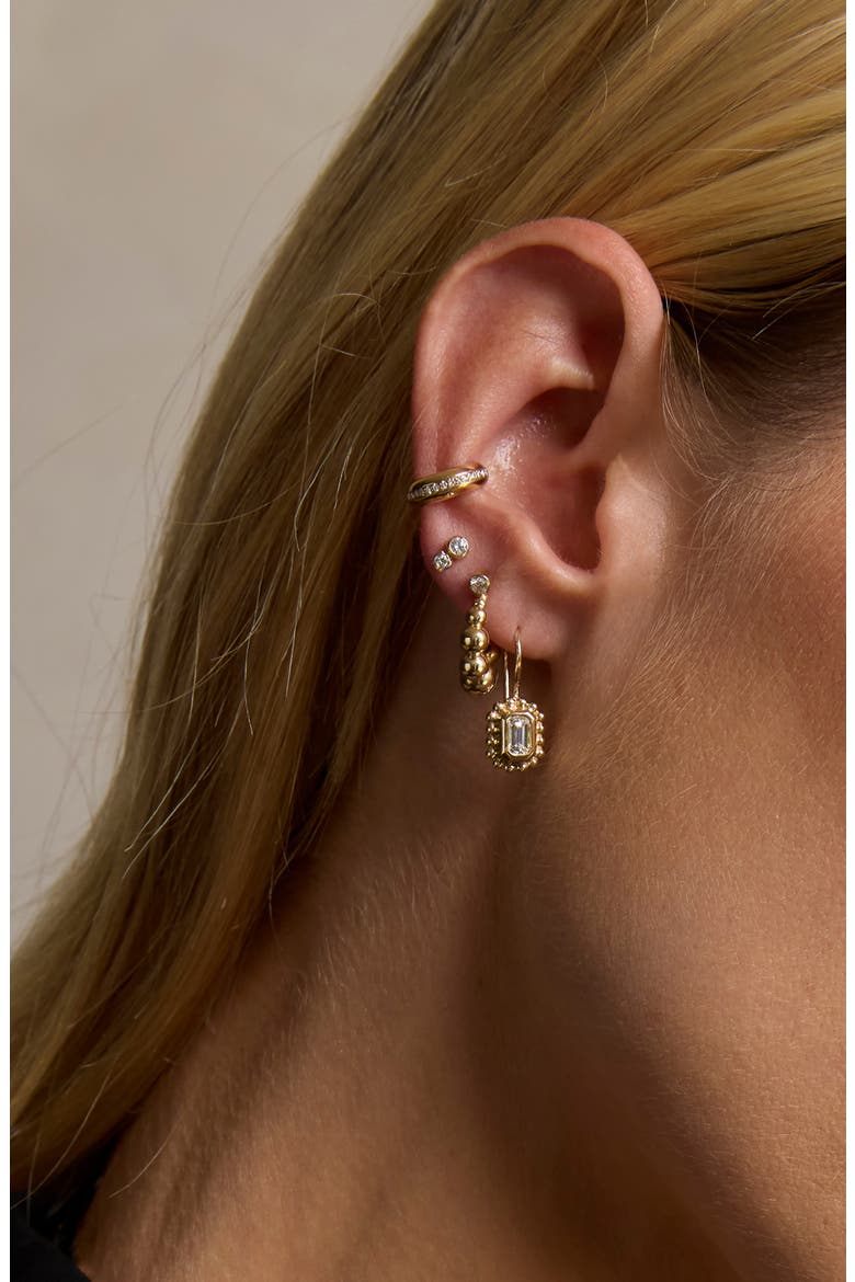14k Gold Mixed Diamond Stud Earrings, Alternate, color, 14K YELLOW GOLD