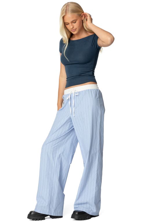 Edikted Becca Boat Neck T-shirt In Navy