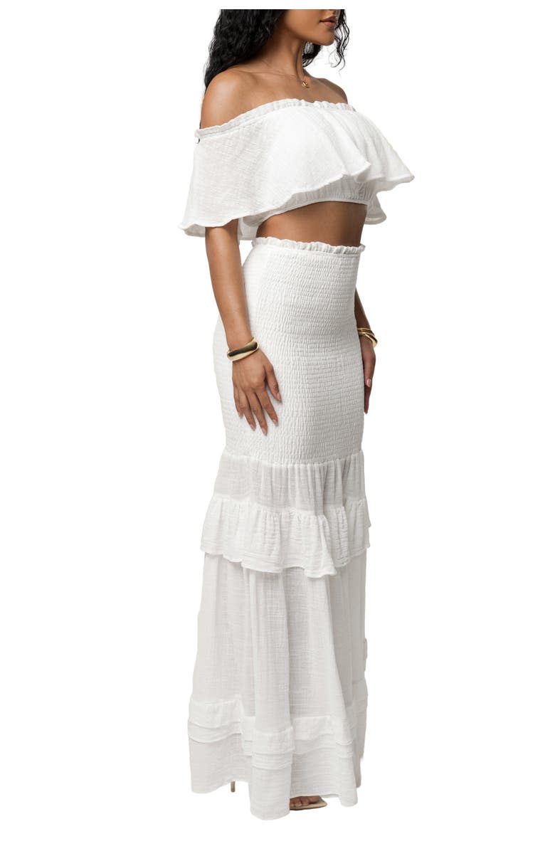 JLUXLABEL Sienna Ruffled Skirt Set, Alternate, color, White