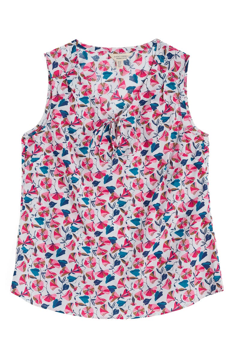 Seasalt Cornwall Cobbs Well Floral Sleeveless Organic Cotton Split Neck Top, Alternate, color,