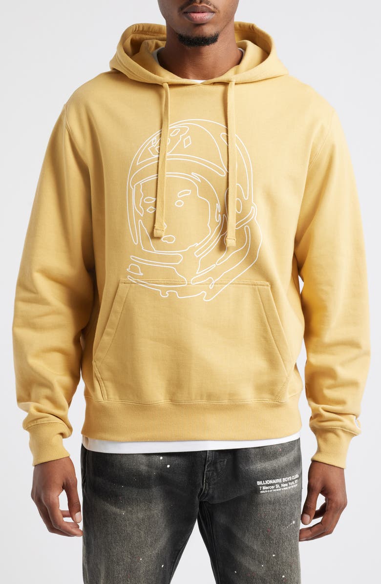 Billionaire Boys Club Line Helmet Cotton Blend Graphic Hoodie, Main, color, Curry