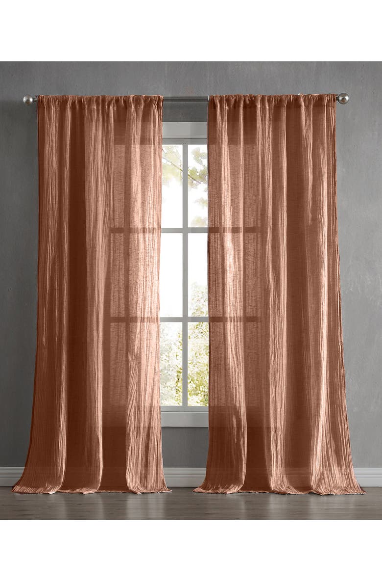 French Connection Charter Crushed Set of 2 Curtain Panels, Alternate, color, Dusty Pink