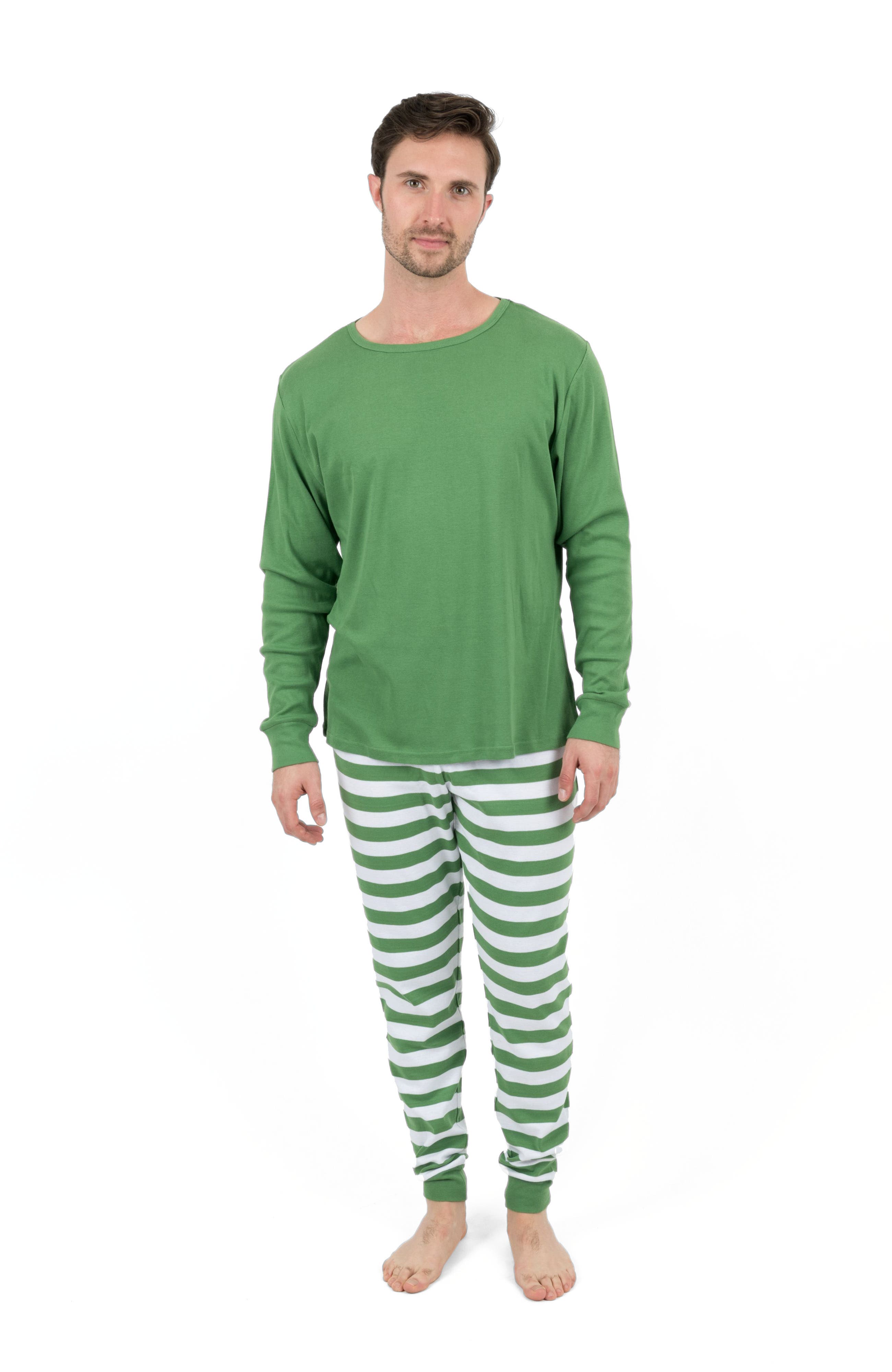 Solid Green Top & Striped Pant