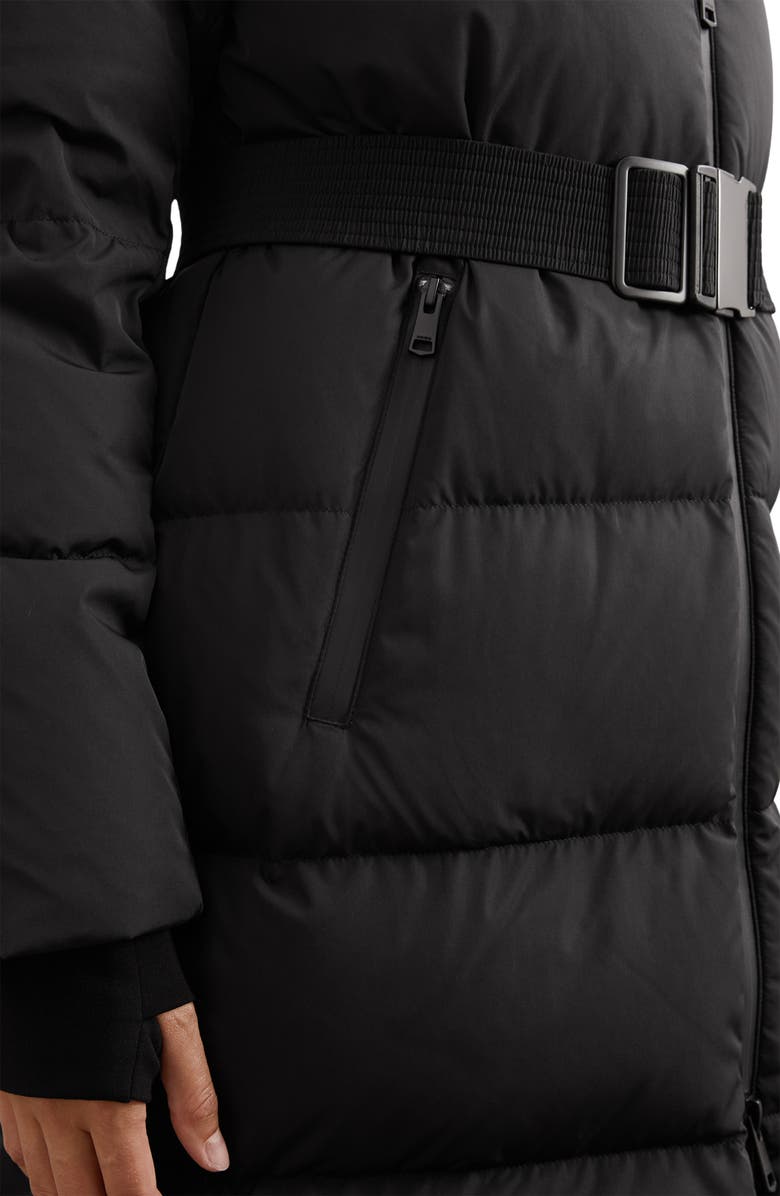 Reiss Colette Longline Puffer Coat with Removable Hood, Alternate, color, Black