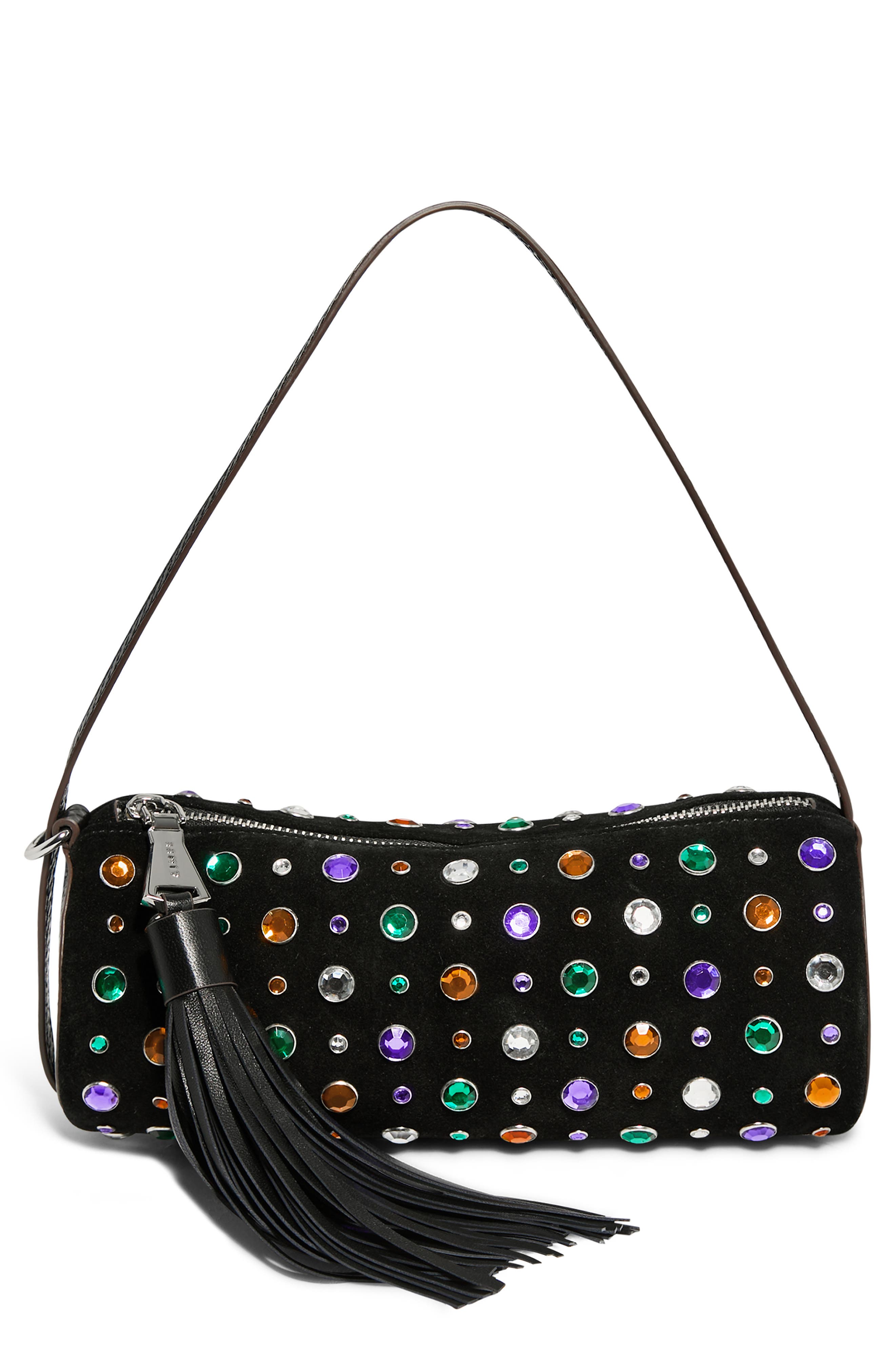 AIMEE Barrel Leather Shoulder Bag, Main, color, Multi Jewels