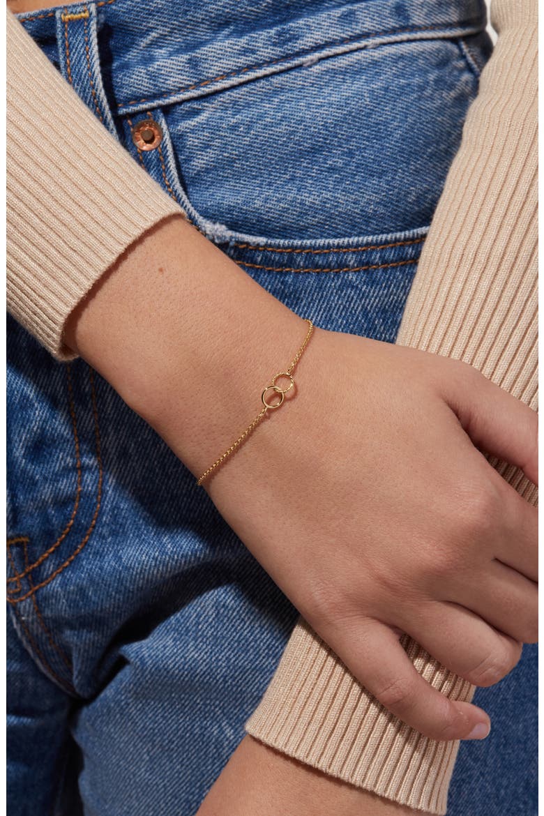 Interlocking Circles Bracelet - Jill, Alternate, color, Gold