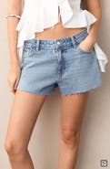 MANGO TEEN Studded Denim Cutoff Shorts