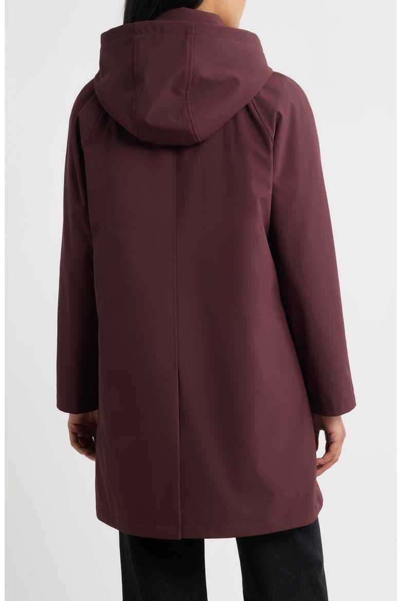 Heritage Bonded Trench Raincoat with Removable Hood, Alternate, color, BLACK CHERRY