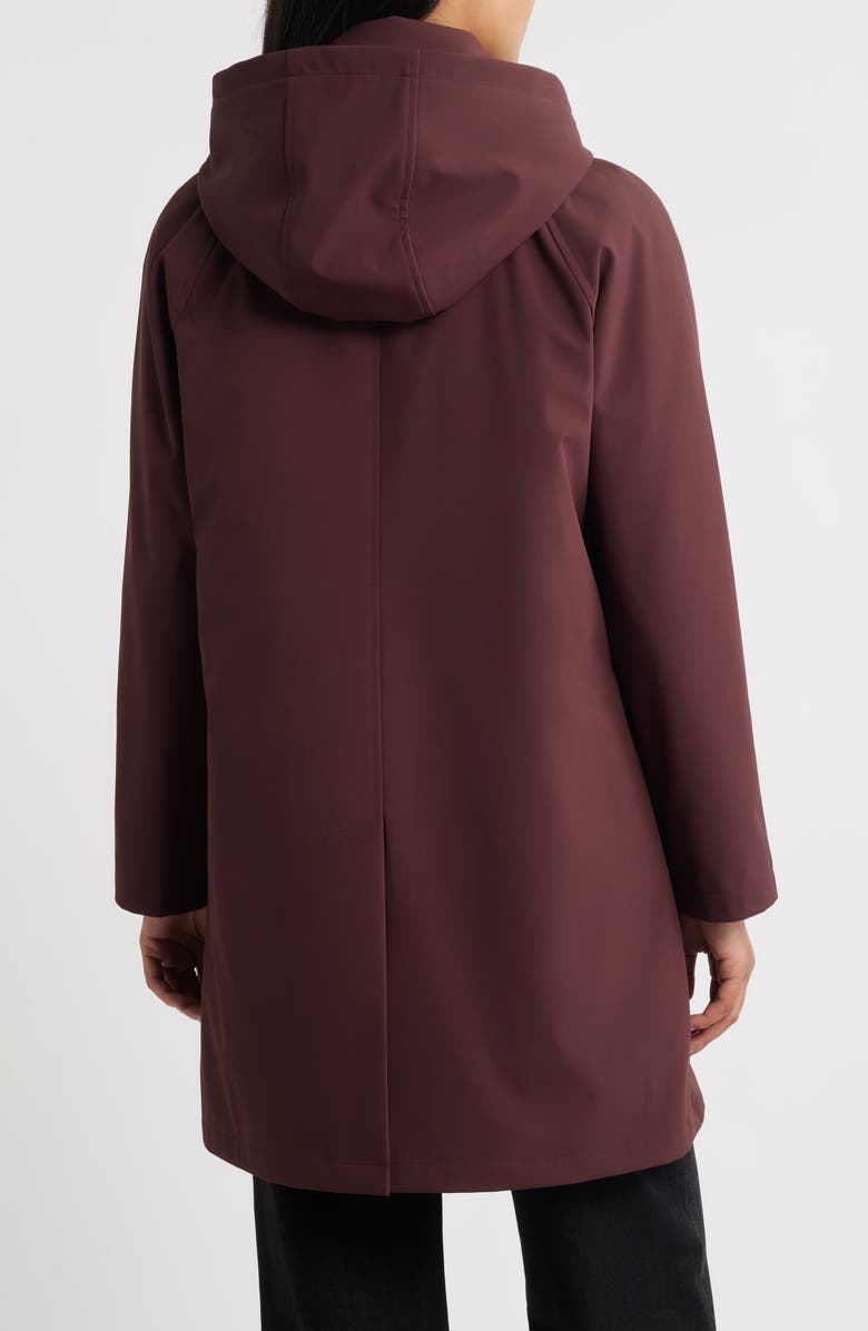 London Fog Heritage Bonded Trench Raincoat with Removable Hood, Alternate, color, Black Cherry