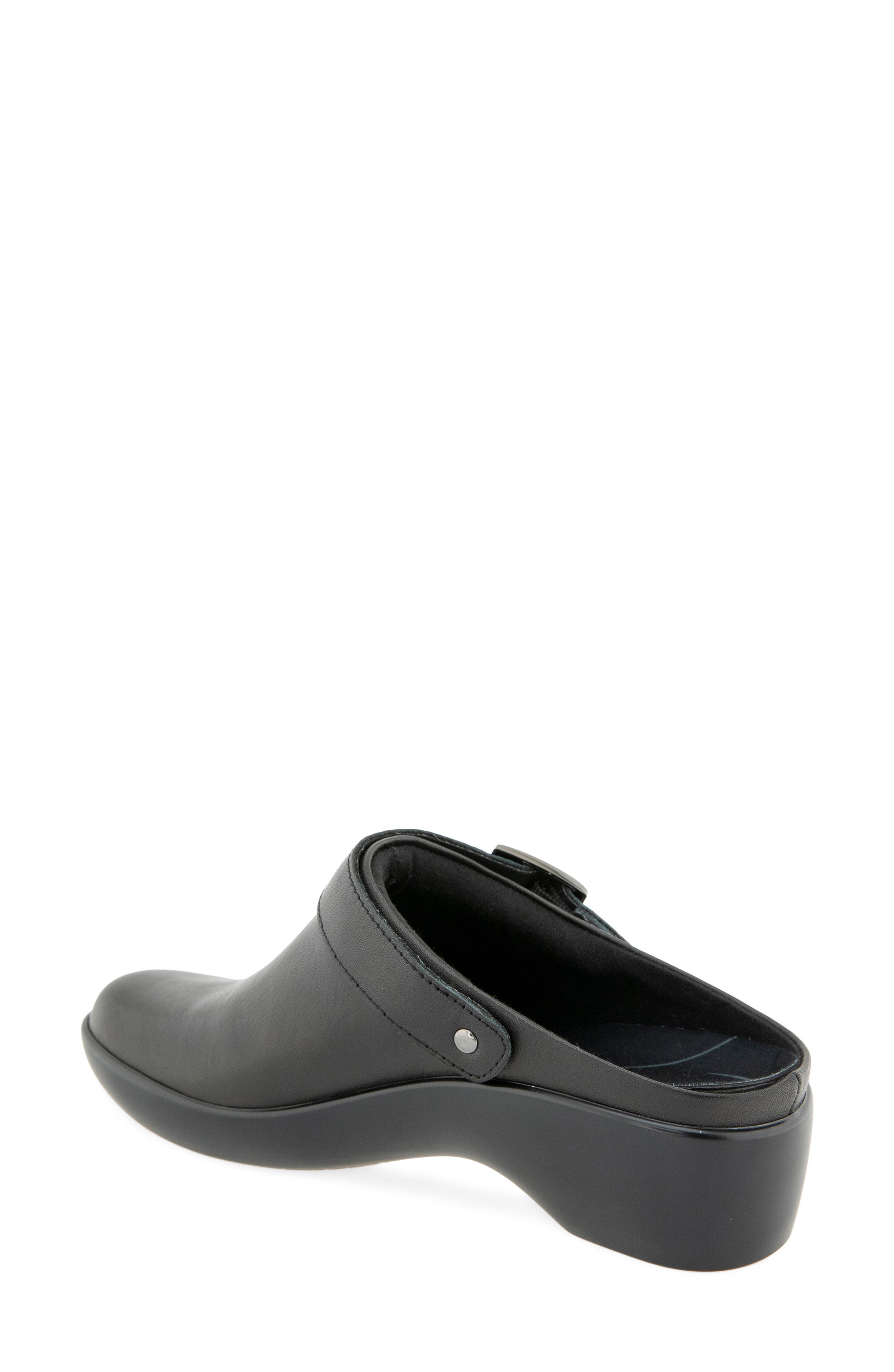 Clarice Leather Clog, Alternate, color, BLACK LEATHER