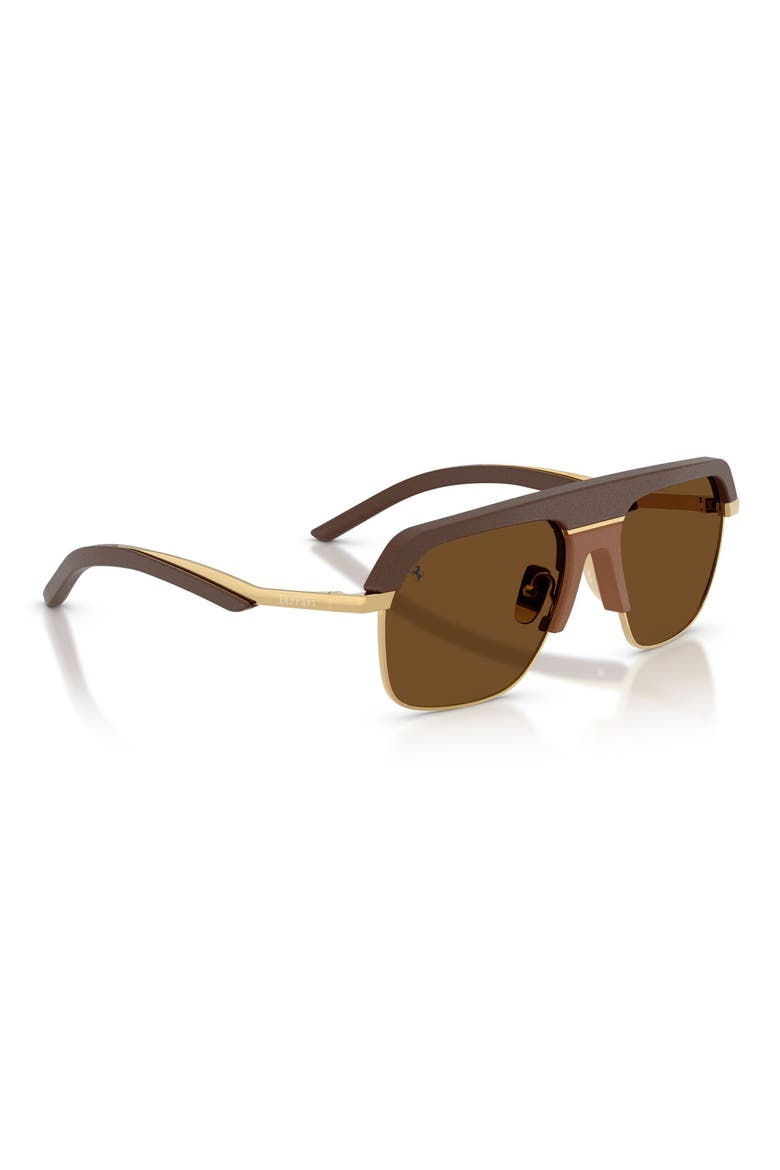 56mm Polarized Pillow Sunglasses, Alternate, color, MORETTO / BROWN POLAR