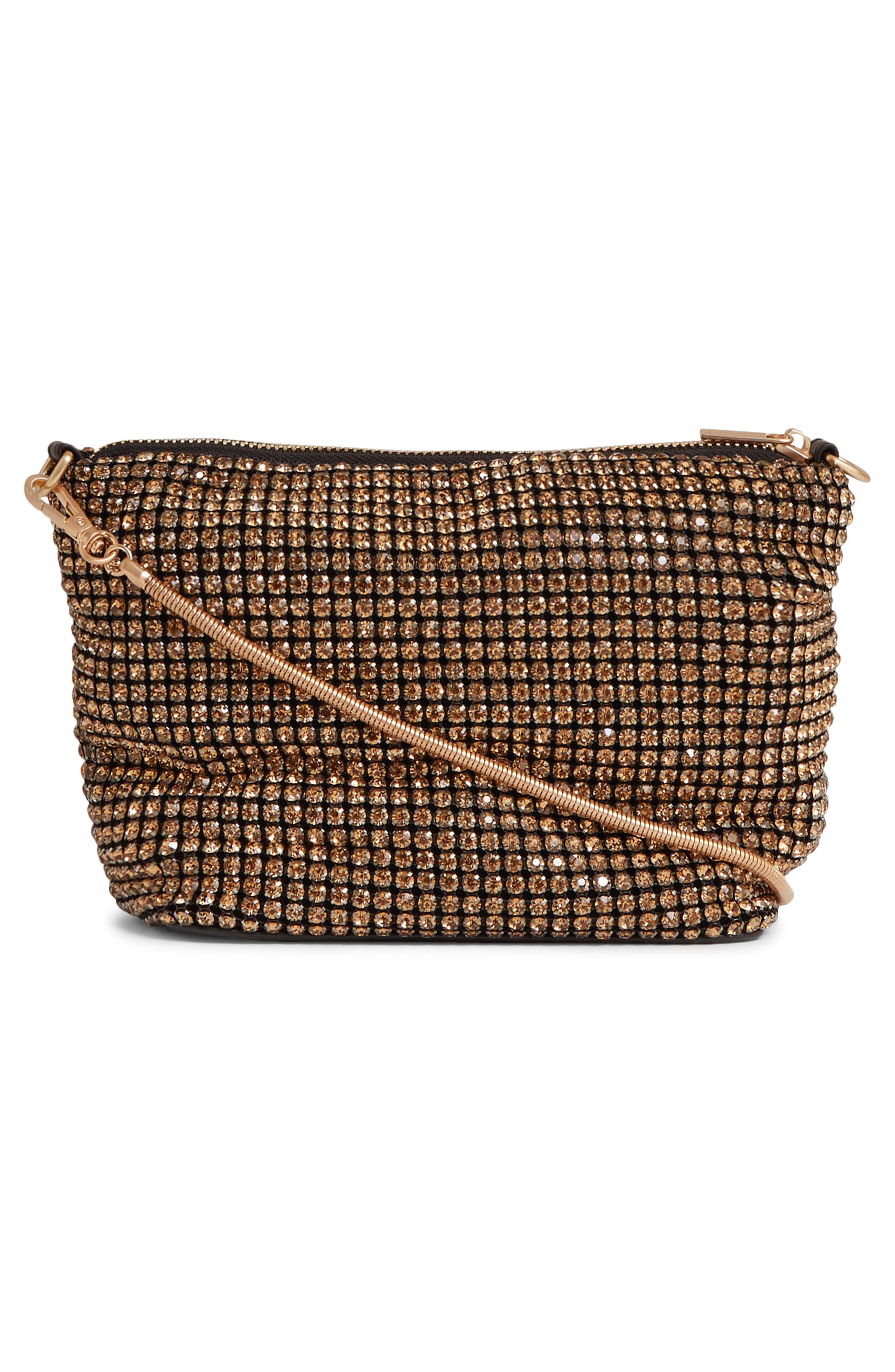 Reiss Leah Crystal Convertible Clutch, Alternate, color, Gold