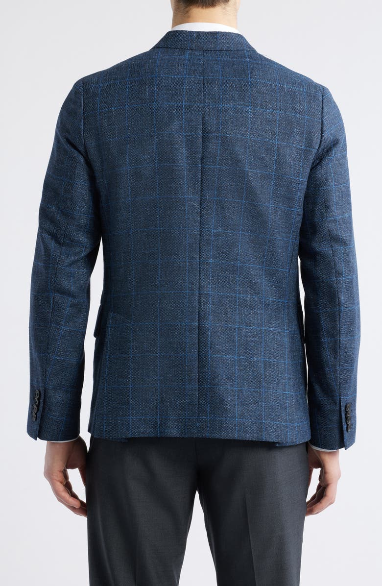 Paul Smith London Tailored Fit Windowpane Check Wool & Cotton Blend Sport Coat, Alternate, color, Navy