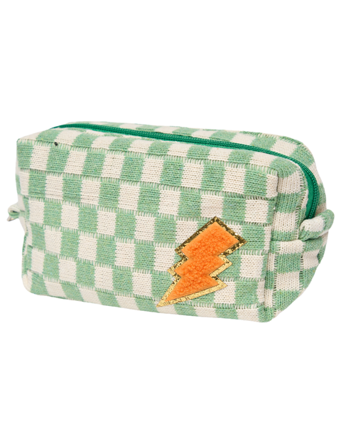 Checkered cosmetic bag