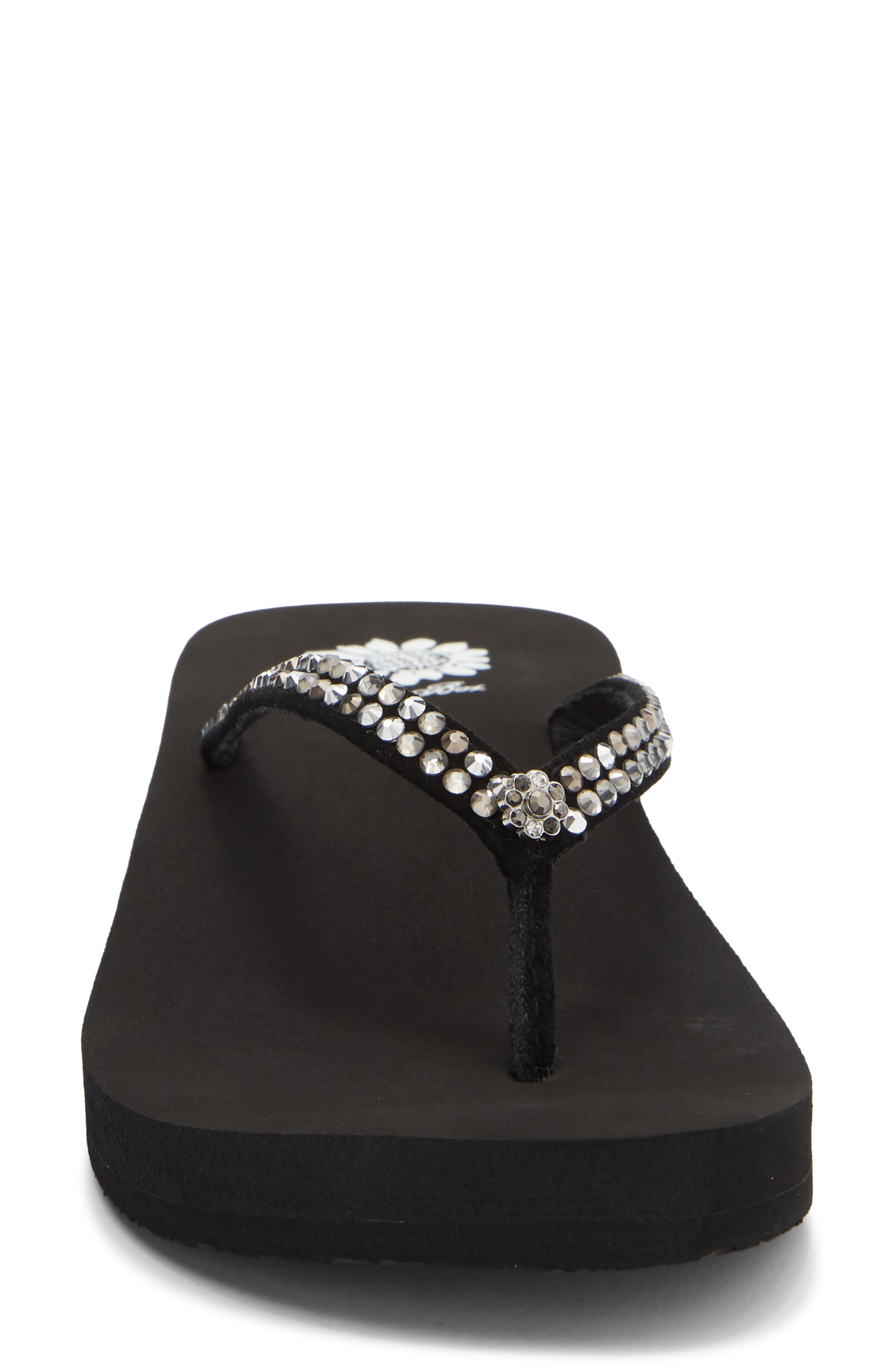 Yellow Box Premium Jello Flip Flop Jewelled Sandal, Alternate, color, Black Pewter