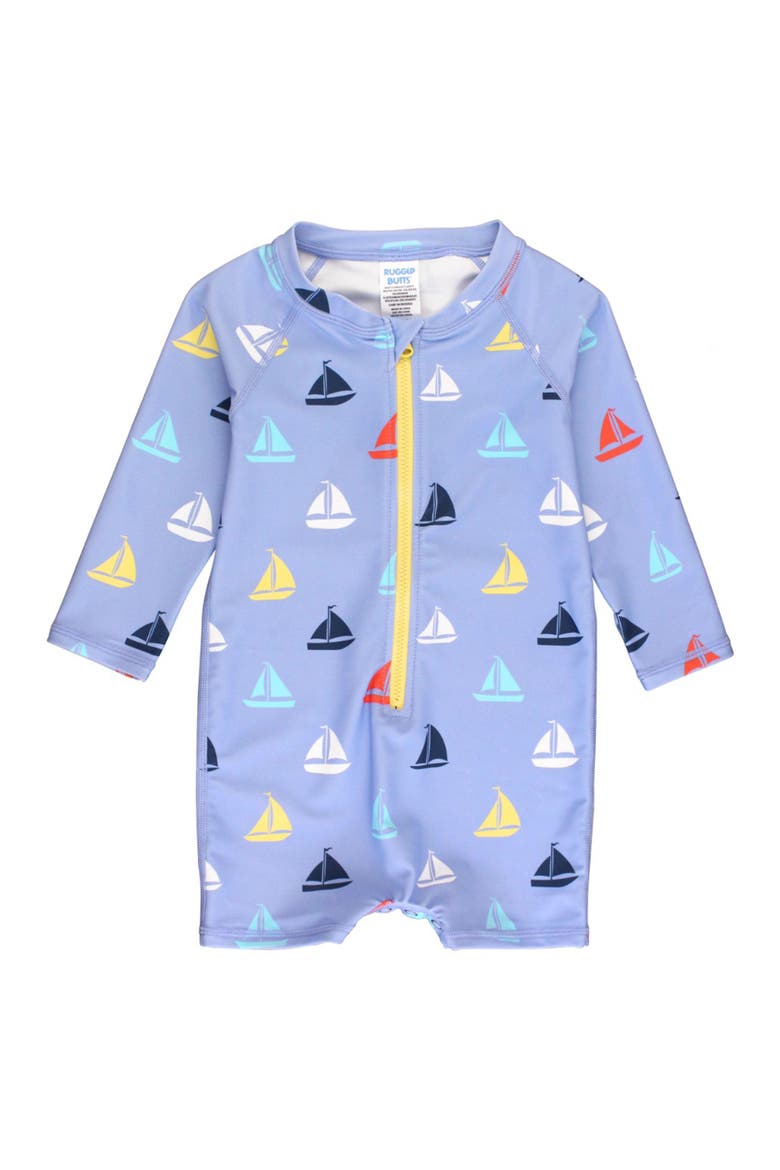 Boys Long Sleeve One Piece Rash Guard, Main, color, Down By The Bay