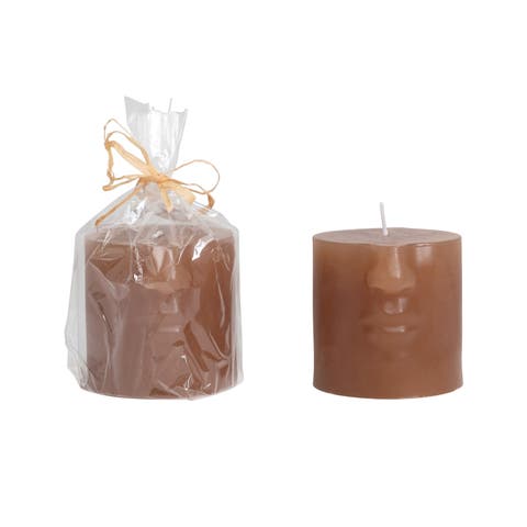 Unscented Face Pillar Candle