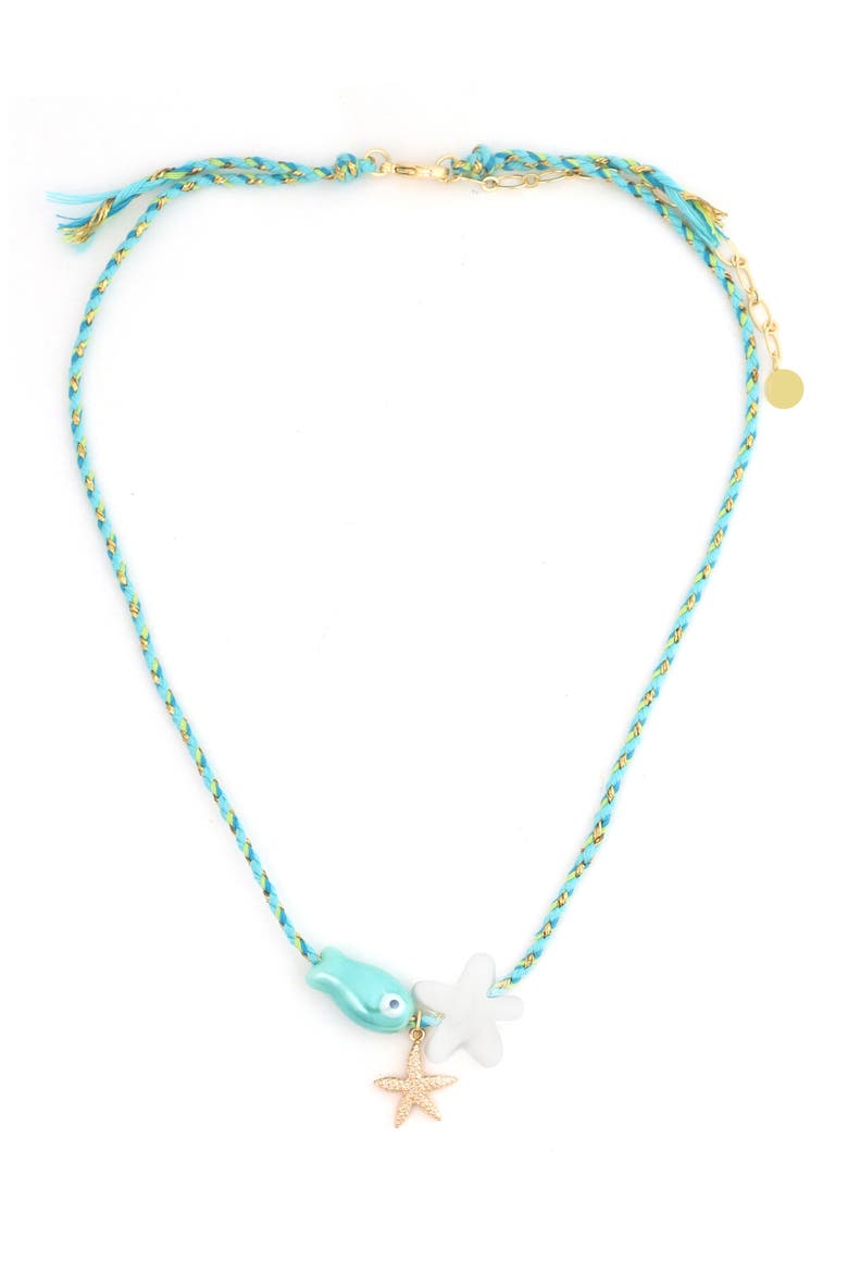 Fish Pendant Necklace, Main, color, BLUE