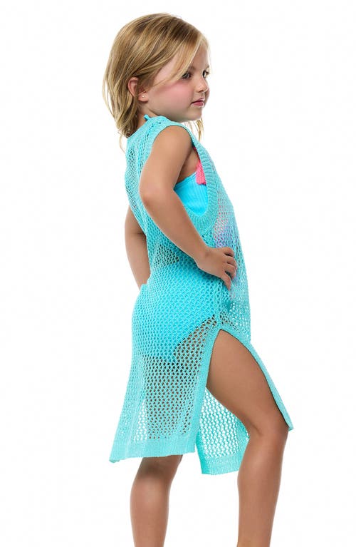 Beach Lingo Kids' Sheer Cover-up Dress In Seaspray