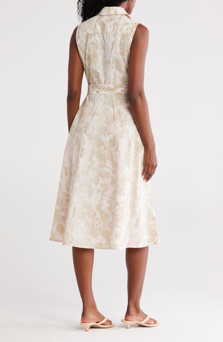 Calvin Klein Floral Sleeveless Cotton Shirtdress, Alternate, color, 