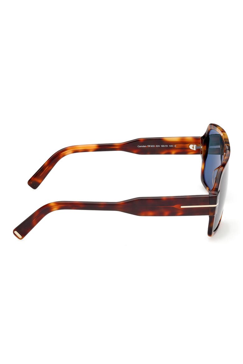Camden 58mm Square Sunglasses, Alternate, color, BLONDE HAVANA / BLUE