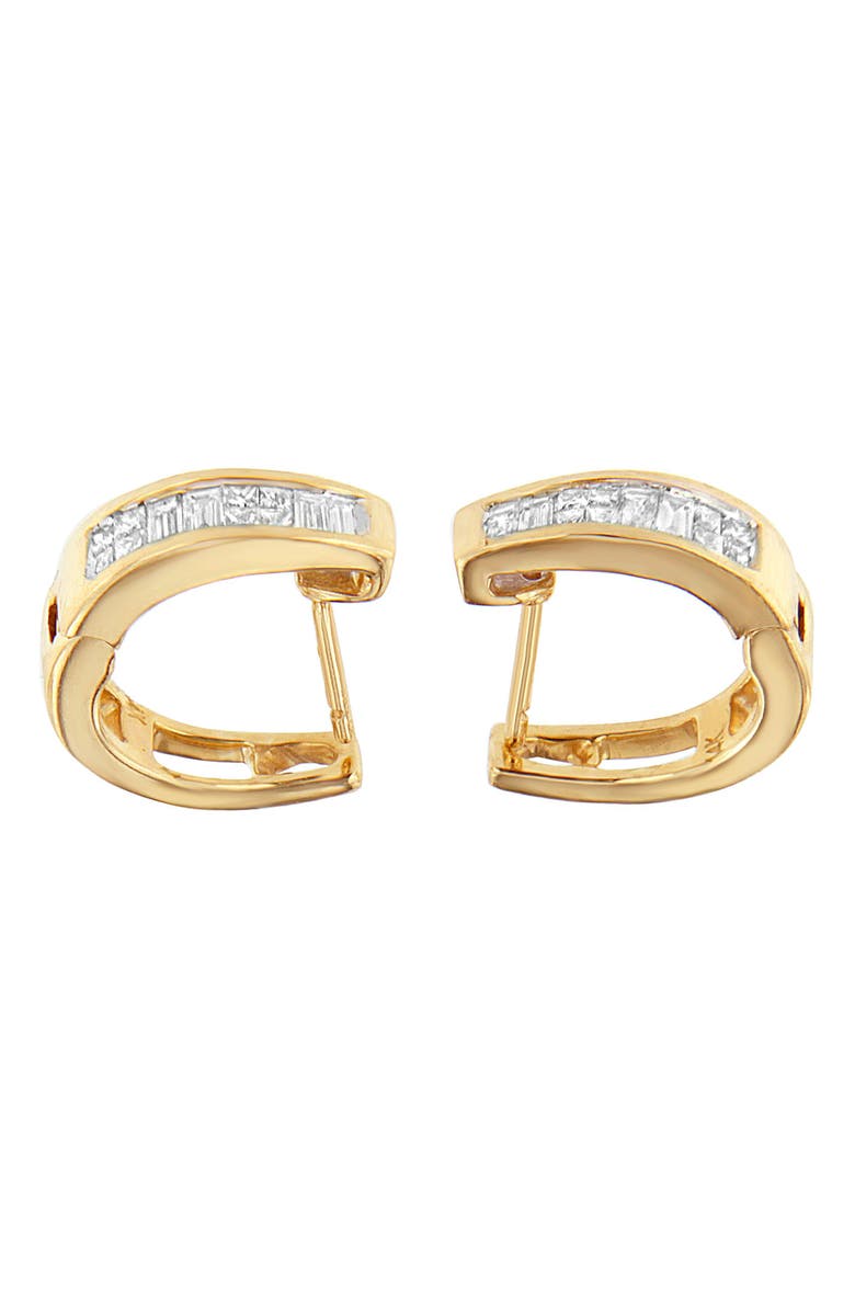 Haus of Brilliance 14k Yellow Gold 1/2ct TDW Princess and Baguette Diamond Earrings, Alternate, color, Yellow