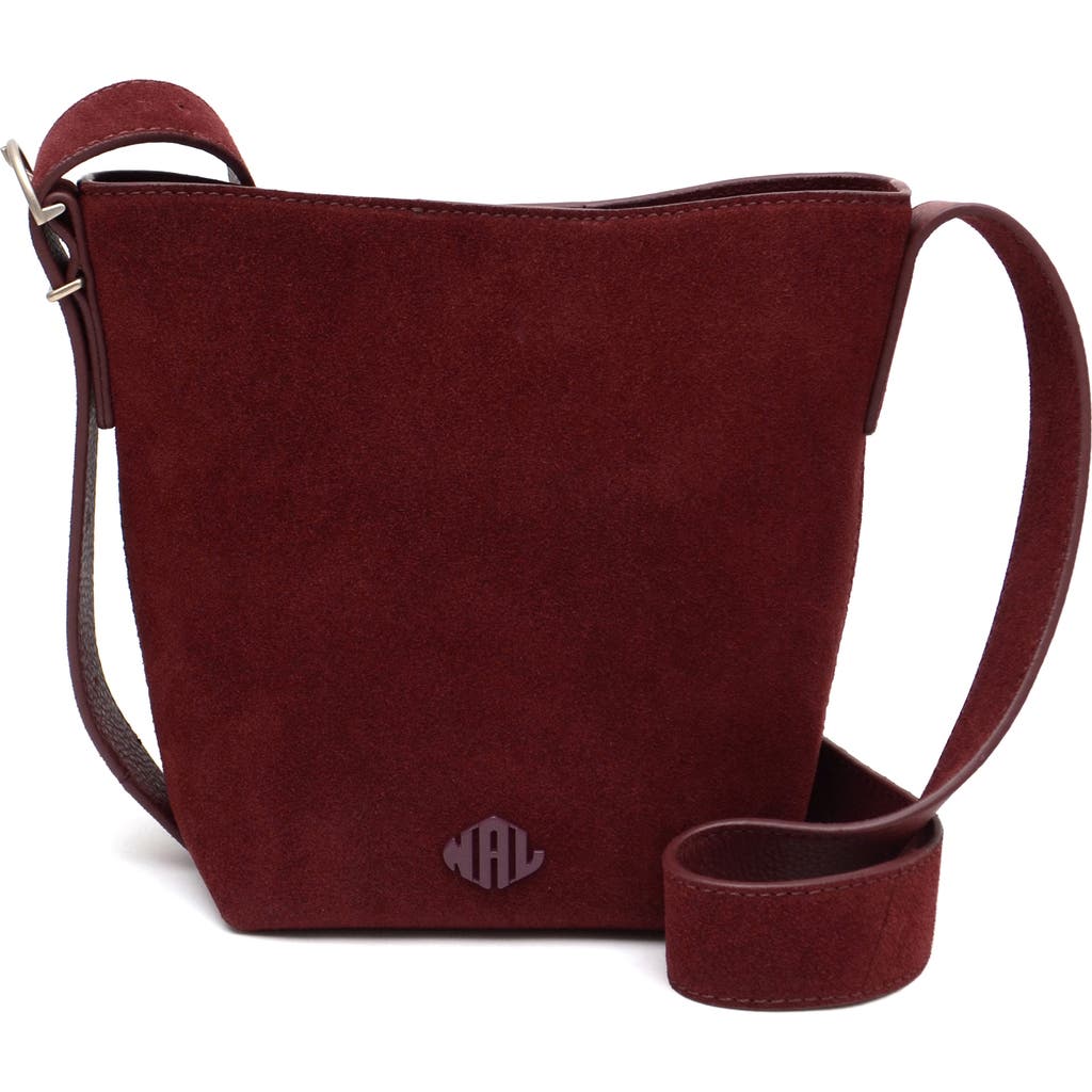 New Amsterdam Leatherworks Jayden Suede Bucket Bag In Burgundy