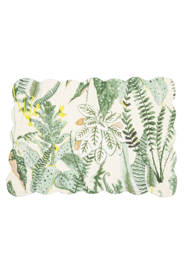 Parson Placemats Set of 6 All Seasons Summer Spring Botanical, 13" x 19", Alternate, color, Green