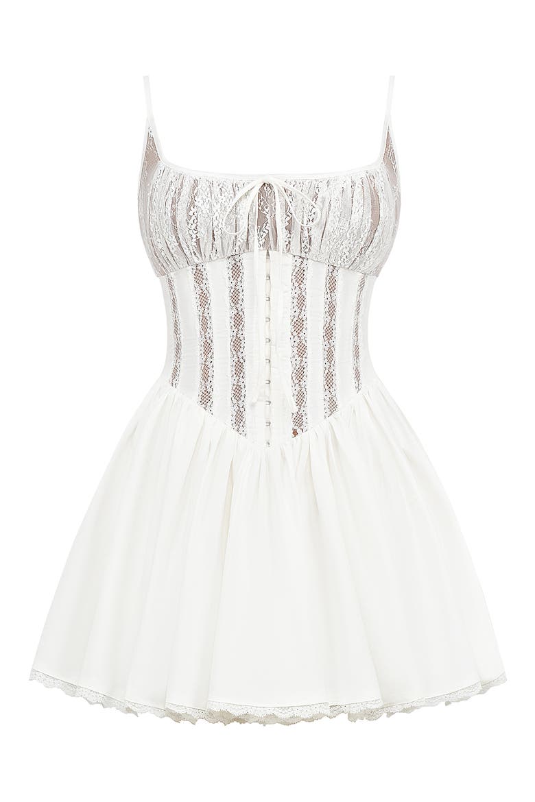 Rosaria Corset Minidress, Alternate, color, WHITE