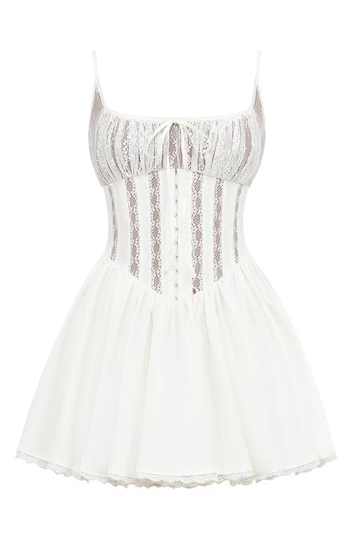 House Of Cb Rosaria Corset Minidress In White