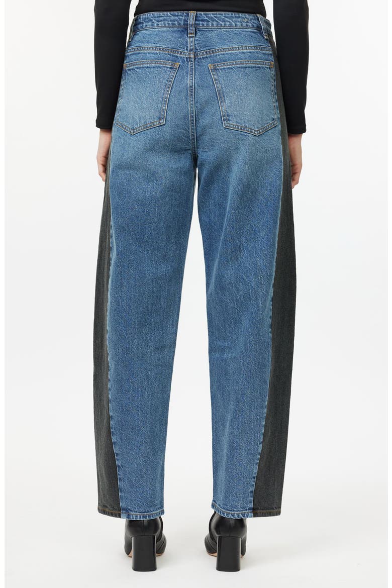 Two Tone Barrel Ankle Jeans, Alternate, color, OCEAN