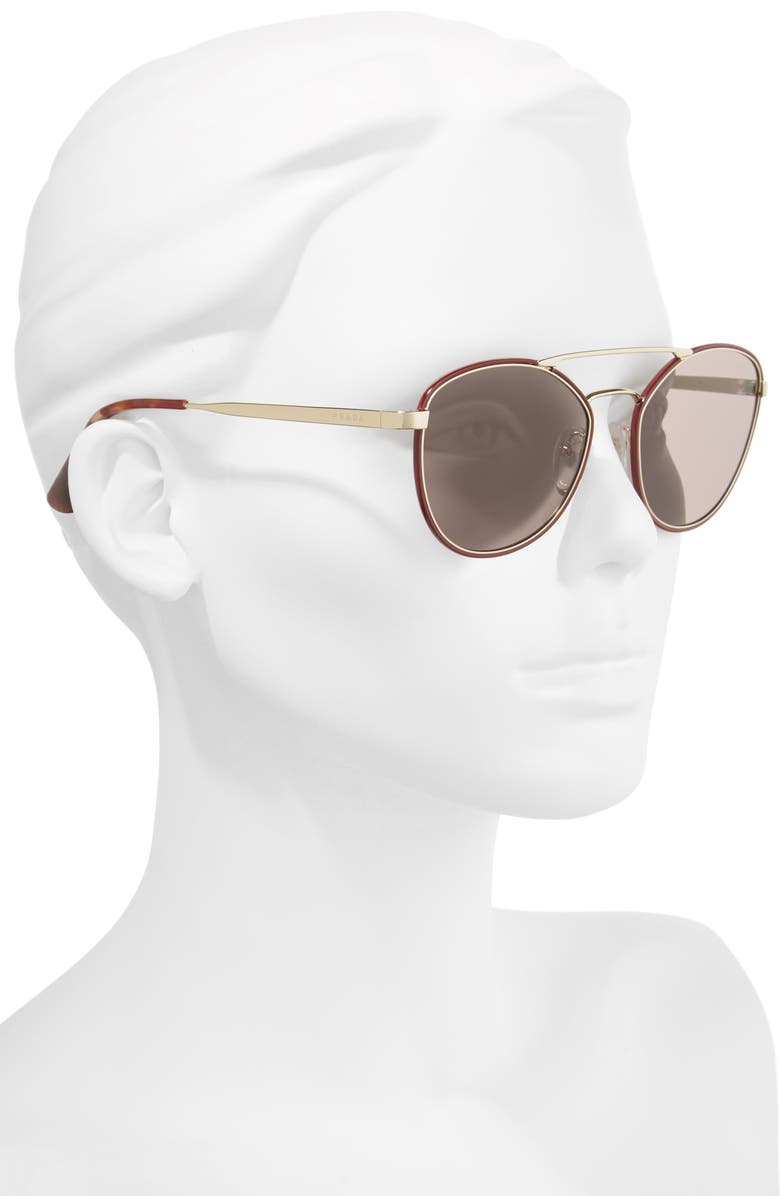 Prada 55mm Metal Aviator Sunglasses, Alternate, color, 