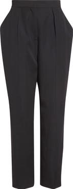 Balmain Tailored High Waist Wool Grain de Poudre Pants