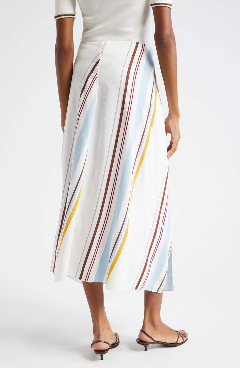 A.L.C. Clara Variegated Stripe Midi Skirt, Alternate, color, White Stripe